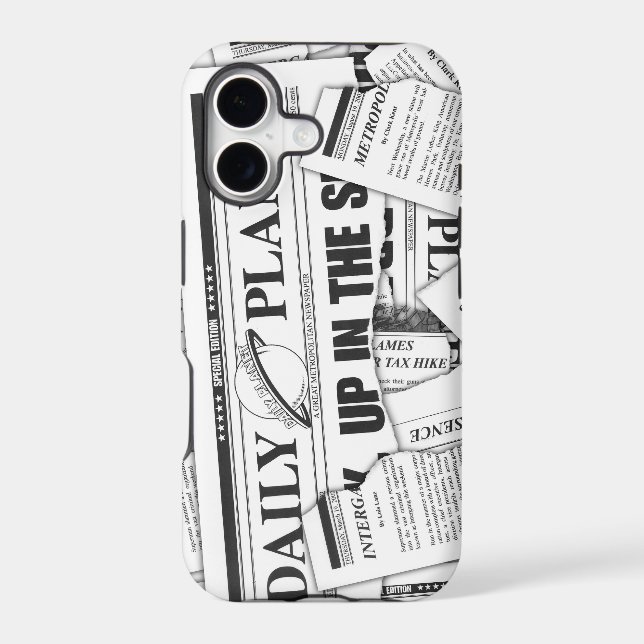 Daily Planet Pattern - White Iphone Case (Back)