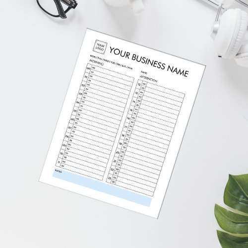 DAILY PLANNER 30 MINUTES INTERVAL ADD YOUR LOGO NOTEPAD
