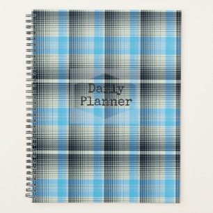 Daily Planner - Blue and Black Plaid- HAMbWG