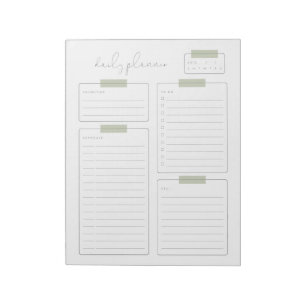 Daily Planner Calender Page Notepad
