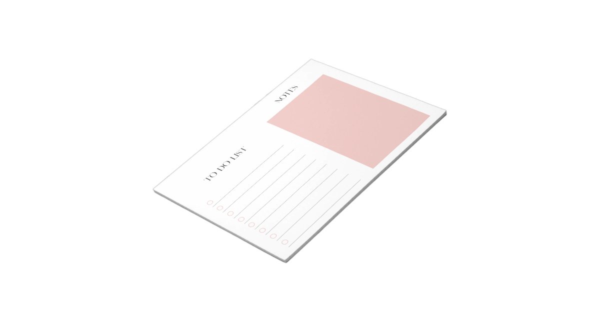 Daily Planner Checklist Tear Away Pink Notepad | Zazzle
