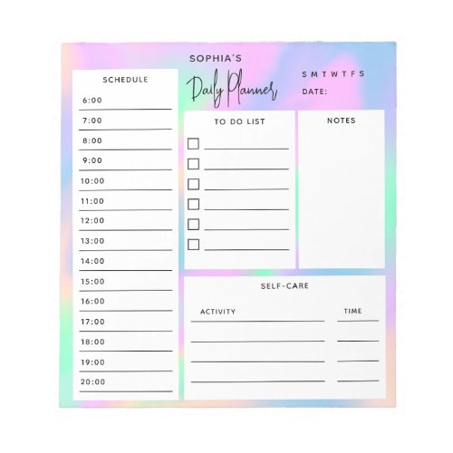 Daily Planner Chic Script Holographic Notepad