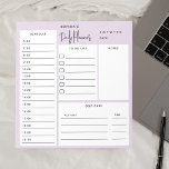 Daily Planner Chic Script Light Purple Notepad<br><div class="desc">Daily Planner features To Do List,  schedule,  notes and self-care boxes.</div>