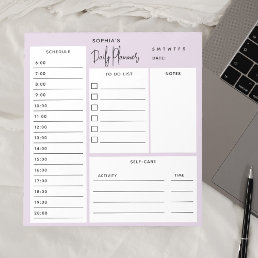 Daily Planner Chic Script Light Purple Notepad