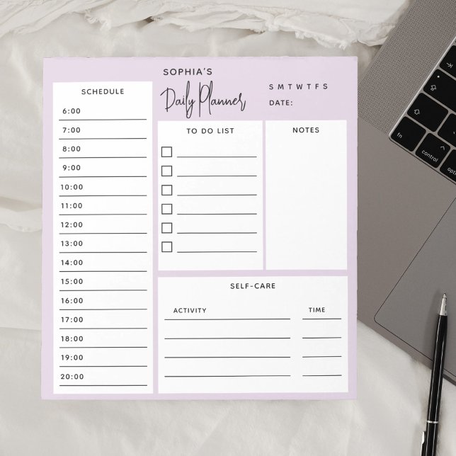 Daily Planner Chic Script Light Purple Notepad (Creator Uploaded)