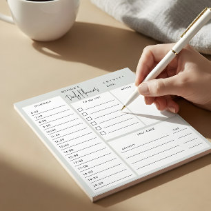 Daily Planner Chic Script Light Sage Green Notepad