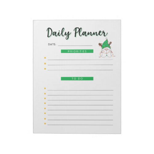 Daily Planner Christmas Gnome Notepad