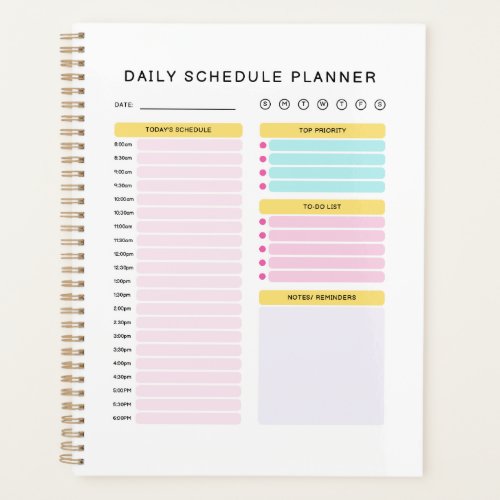 Daily planner clolorful