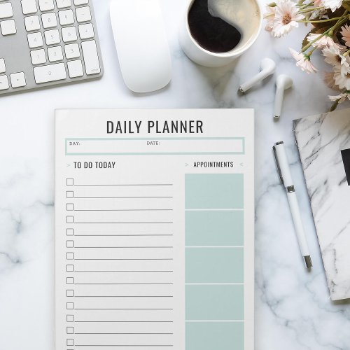 Daily Planner Custom Text and Accent Color Notepad