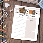 Daily Planner Cute Bears Personalized Notepad<br><div class="desc">Easily personalize this daily planner notepad with your custom name and titles. The design features a bunch of cute hand-drawn cartoon bears.</div>