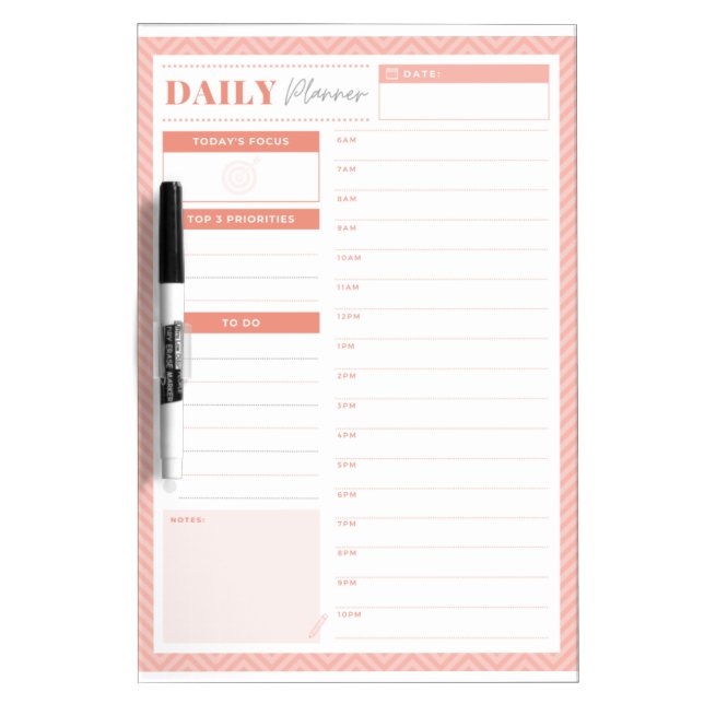 Daily Planner Dry Erase Board (Front)