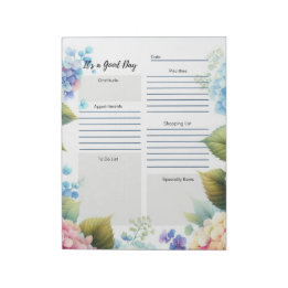 Daily Planner Elegant Floral Border  Notepad