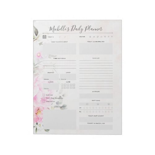 Daily Planner Floral Notepad