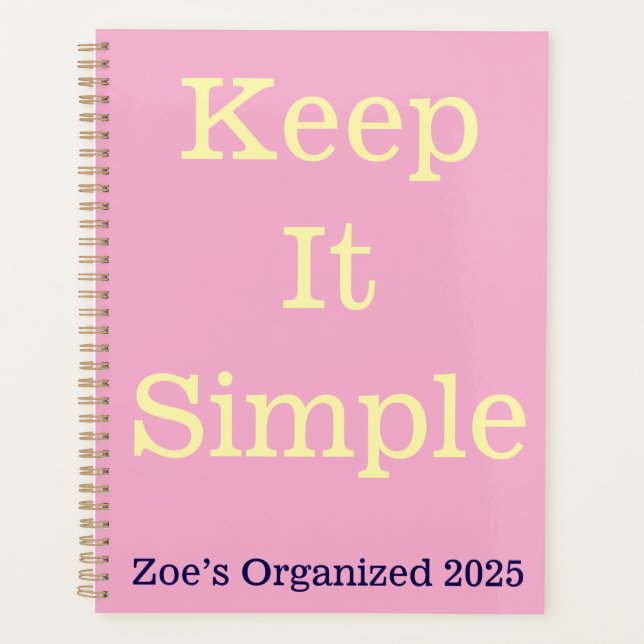 Daily Planner - Keep It Simple Custom Format (Front)