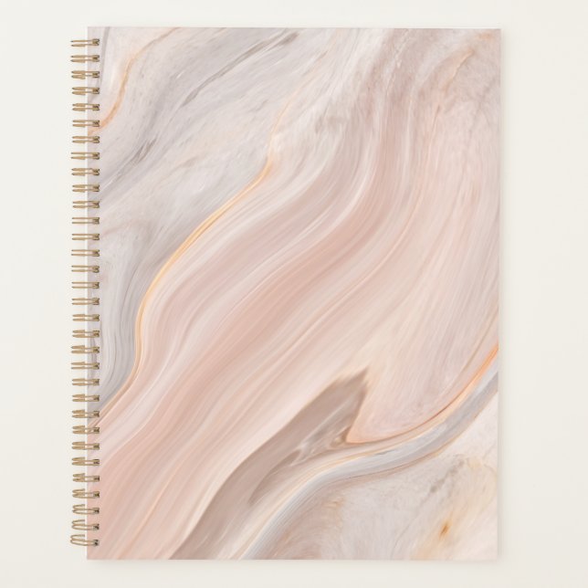 Daily Planner Marble Spiral Notebook (Front)
