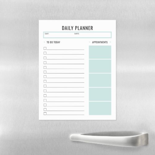 Daily Planner Mint Green To Do Appointments Magnetic Dry Erase Sheet
