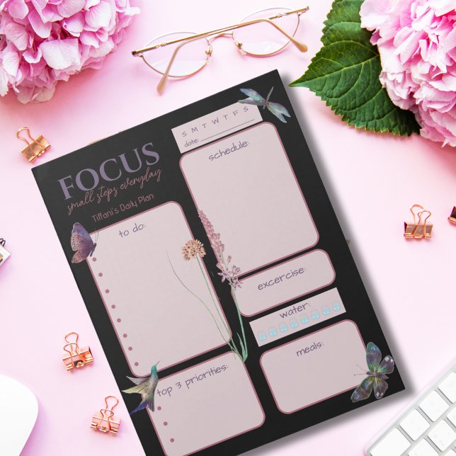 Daily Planner Motivational Butterfly and Dragonfly Notepad (Creator Uploaded)