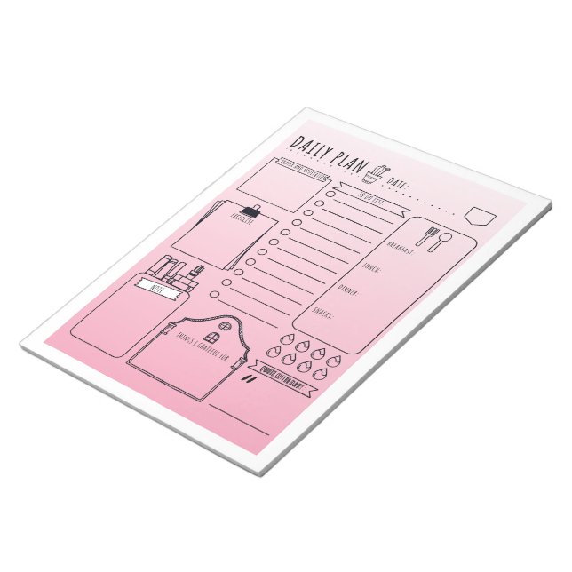 Daily planner note pad (Angled)