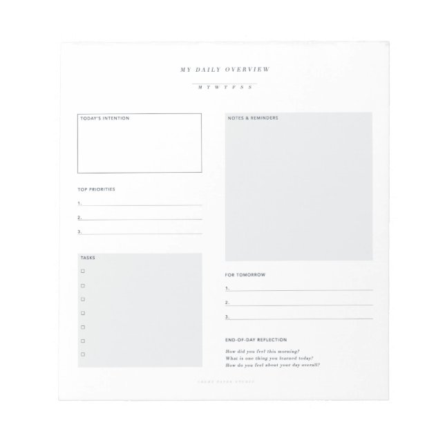 DAILY PLANNER NOTEPAD (Front)