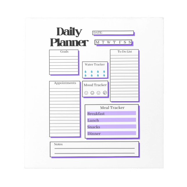 Daily Planner Notepad (Front)