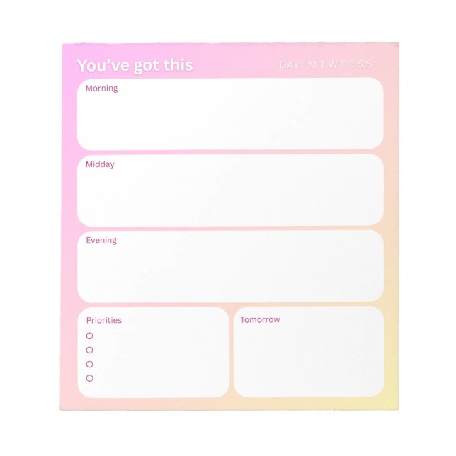 Daily Planner Notepad (40 pages) (Front)