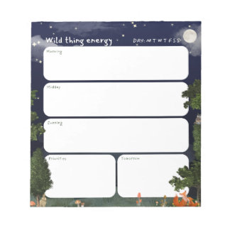 Daily Planner Notepad - Night Forest design