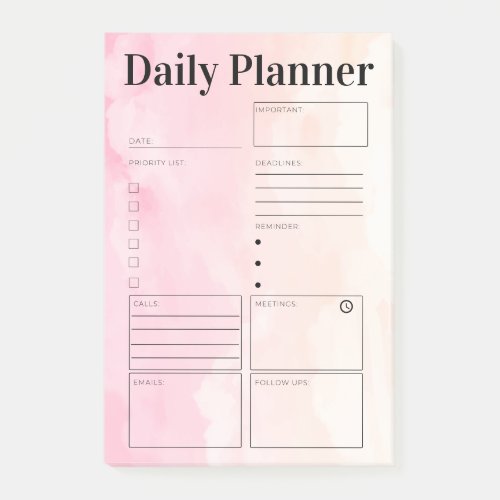 Daily Planner Organizer To Do List Chic Trendy Post_it Notes