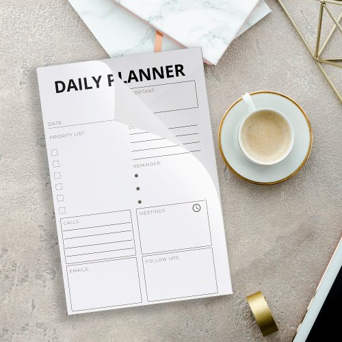Daily Planner Organizer To Do List Modern Paper Pad