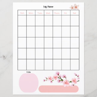 Daily Planner Page Blush Blossoms