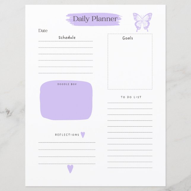 Daily Planner Page To Do List Mauve (Front)