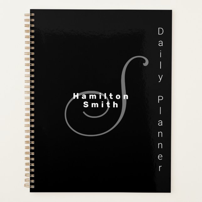 Daily Planner Personalized- HAMbyWG - Black (Front)