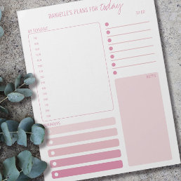 Daily Planner Pink Schedule Notes and To Do Lists