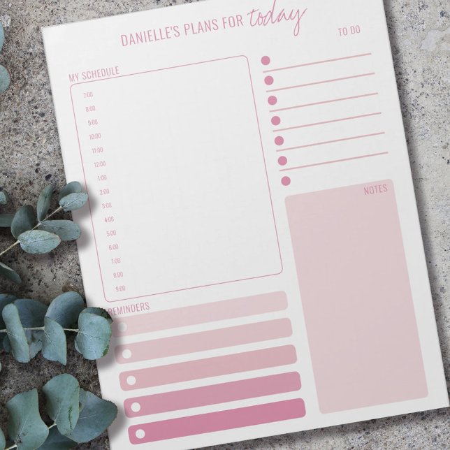 Daily Planner Pink Schedule Notes and To Do Lists (Creator Uploaded)