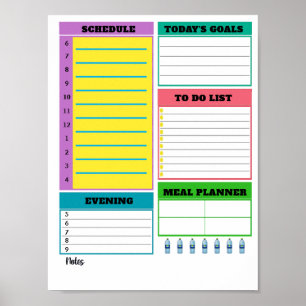 Daily Planner Sheet Poster