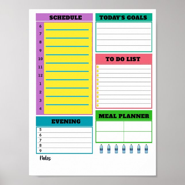 Daily Planner Sheet  Poster (Front)