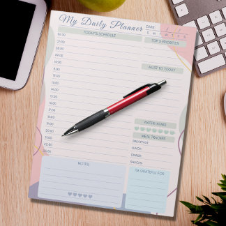 Daily Planner Simple Elegant Multicolored Theme Notepad