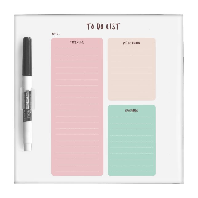 Daily Planner To Do List   Dry Erase Board (Front)