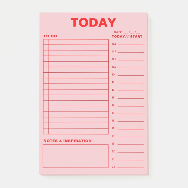 Daily Planner To Do List Minimalist Design Post-it Notes (Front)