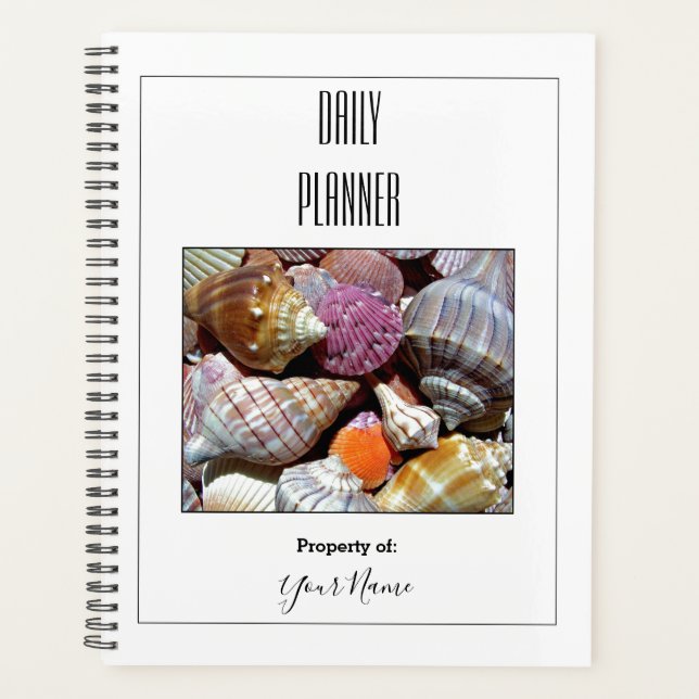 Daily Planner - White with Sea Shells - HAMbWG (Front)
