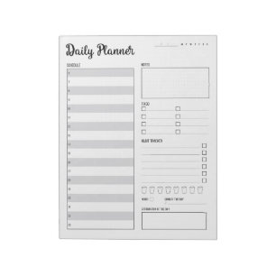 Daily Planner with Monday Start (Gray) 8.5 x 11" Notepad