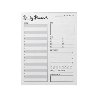 Daily Planner with Monday Start (Gray) 8.5 x 11" Notepad