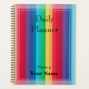 Daily Planner with Rainbow Color Stripes - HAMbWG