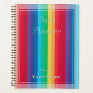 Daily Planner with Rainbow Color Stripes - HAMbWG