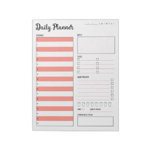 Daily Planner with Sunday Start (Pink) 8.5 x 11" Notepad