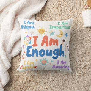 Daily Positive Identity Message for Little Kids Throw Pillow