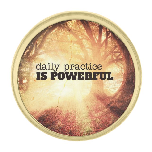 Daily Practice Gold Finish Lapel Pin (Front)