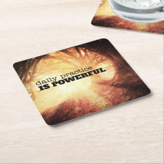 Daily Practice Square Paper Coaster