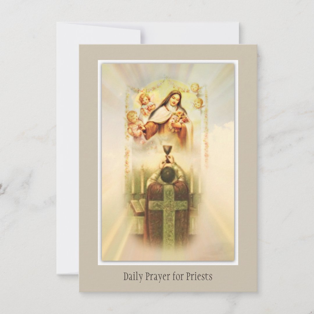 Daily Prayer for Priests by St.Therese Card | Zazzle