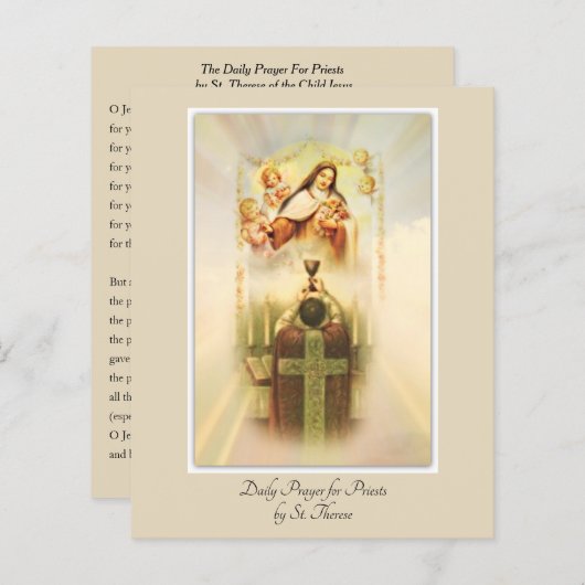 Daily Prayer for Priests by St. Therese Catholic (Front/Back)