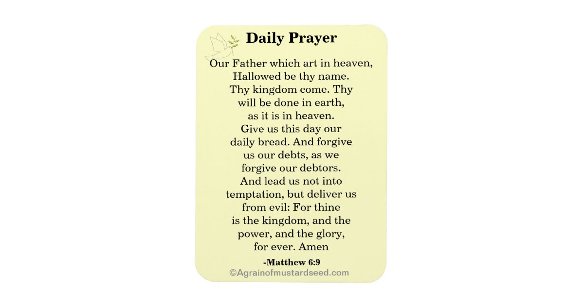 Daily Prayer Our Father KJV Magnet | Zazzle